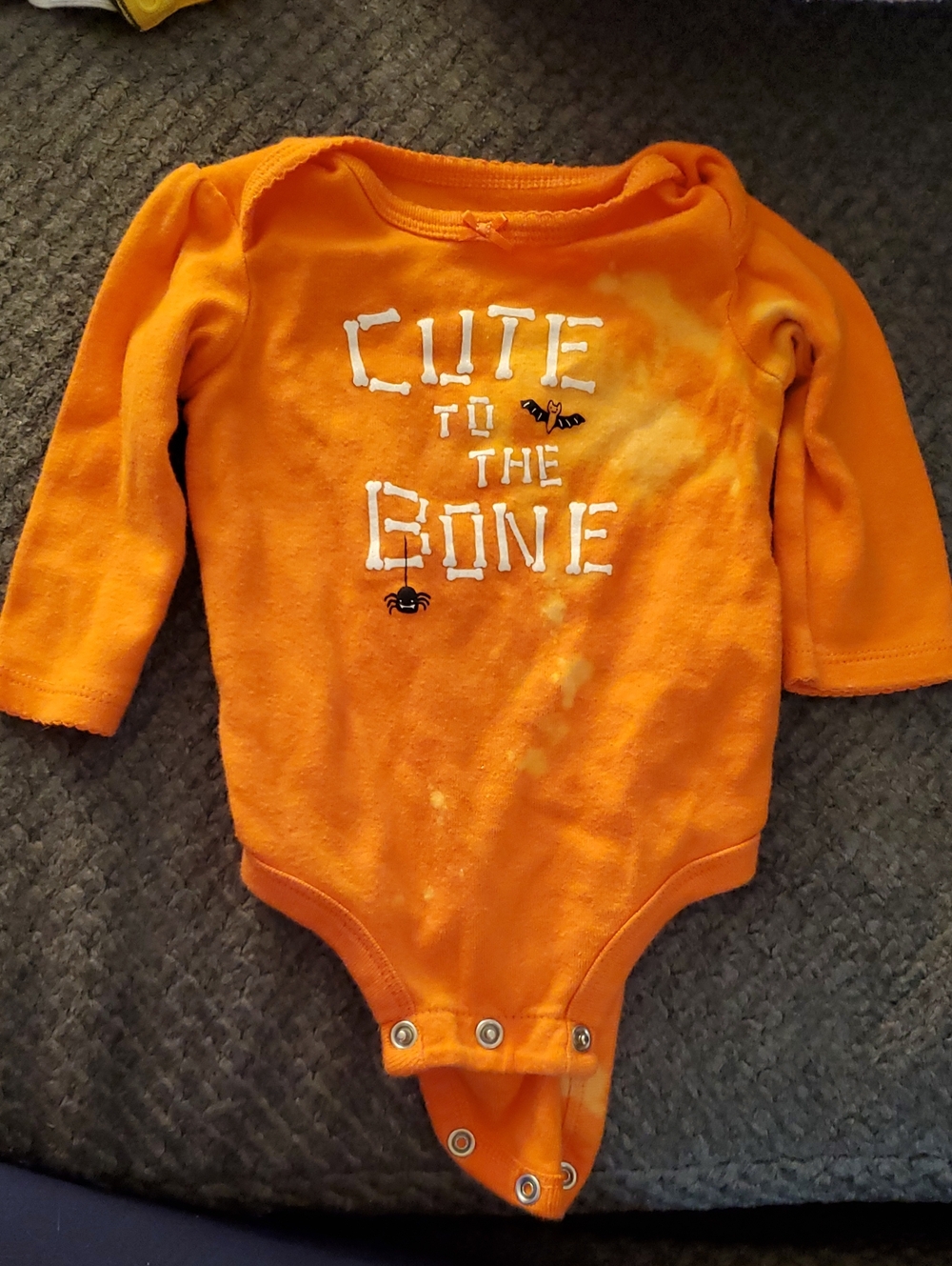 Carter's Orange "Cute to the Bone" Long-Sleeve Bodysuit